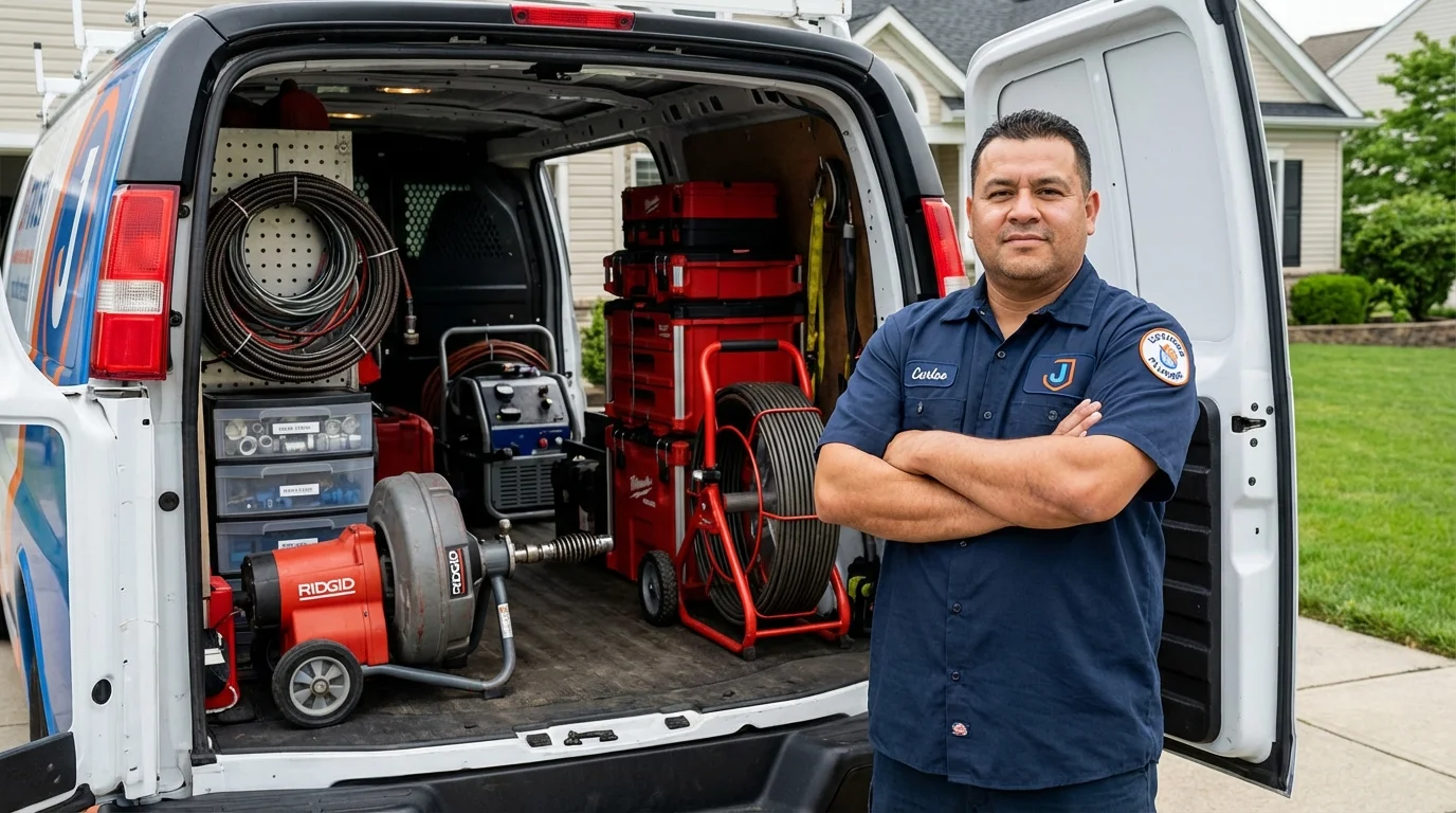 Professional drain cleaning equipment and Johns Plumbing LLC plumber in Pensacola