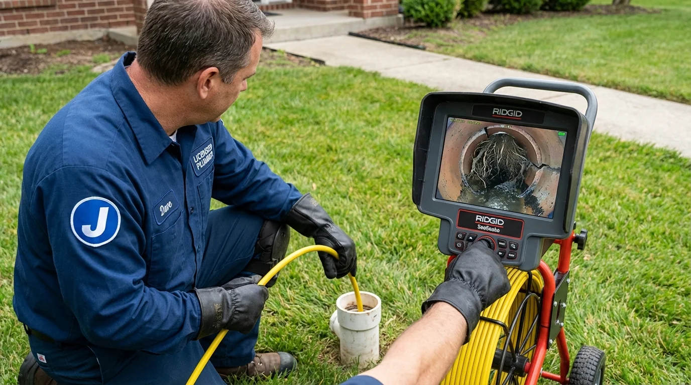 Sewer camera inspection being performed by Johns Plumbing LLC in Pensacola