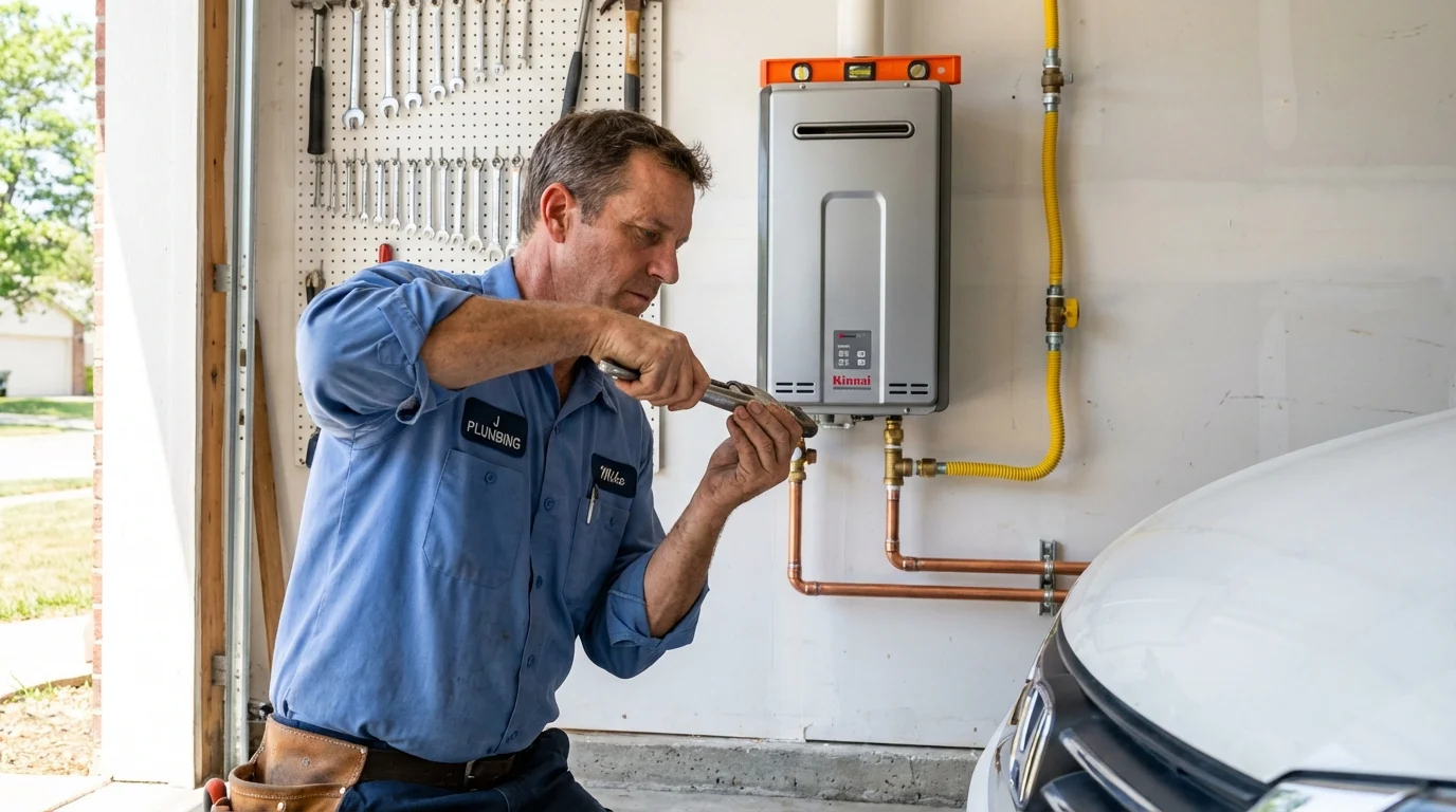 Tankless water heater installation by a Johns Plumbing LLC plumber in Pensacola